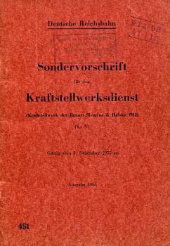 DV 451 Sondervorschrift Kraftstellwerksdienst Siemens und Halske 1912