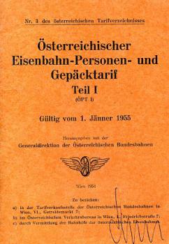 Österreichischer Personen und Gepäcktarif Teil 1, 1955