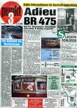 Punkt 3 Heft 12 / 1997 u.a. Abschied BR 475 S-Bahn Berlin