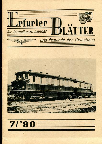 Erfurter Blätter 7 / 1980 110 JahreGotha – Mühlhausen – Leinefelde