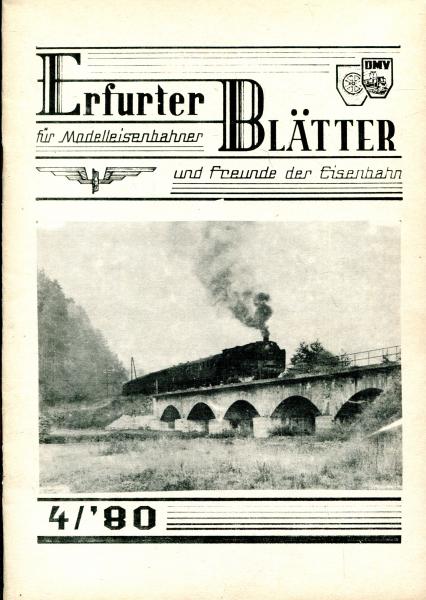 Erfurter Blätter 4 / 1980 70 Jahre Eisenbahnverbindung Eisfeld – Sonneberg