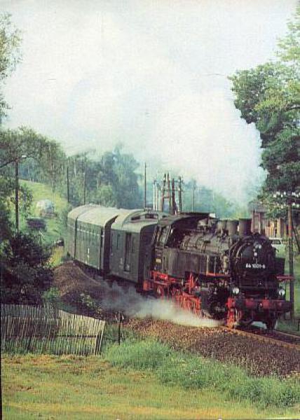 AK Ansichtskarte Postkarte Becher ungelaufen Lokomotive 86 1001-6 CROTTENDORF