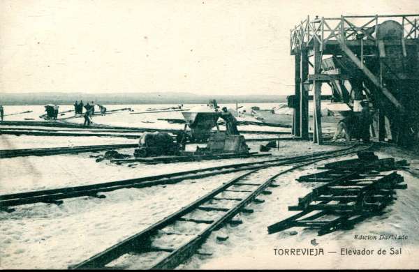 AK Torrevieja Elevador de Sal mit Feldbahn