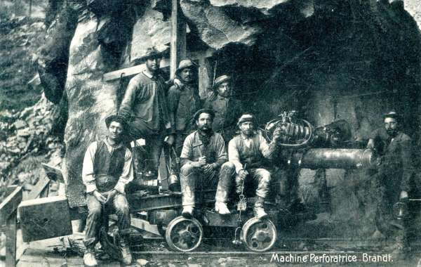 AK Machine Perforatrice Brandt Grubenbahn