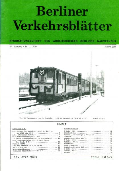 Berliner Verkehrsblätter 01 / 1986