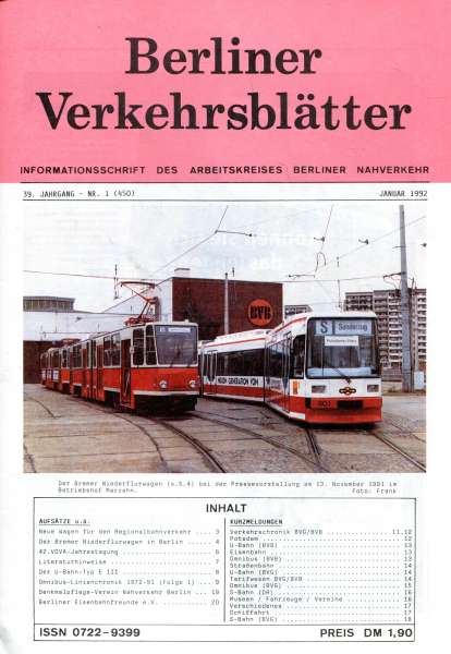 Berliner Verkehrsblätter 01 / 1992