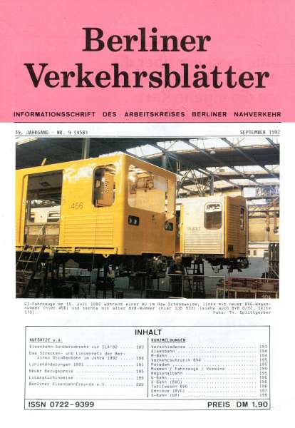 Berliner Verkehrsblätter 09 / 1992