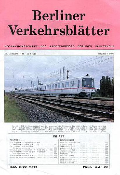 Berliner Verkehrsblätter 11 / 1992