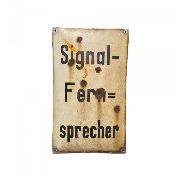 Signalfernsprecher Schild Emaille gewölbt