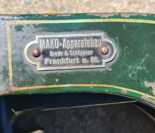 Fahrkartenstempelpresse MAKO-Apparatebau Frankfurt a. M. vom Bahnhof Wicklesgreuth