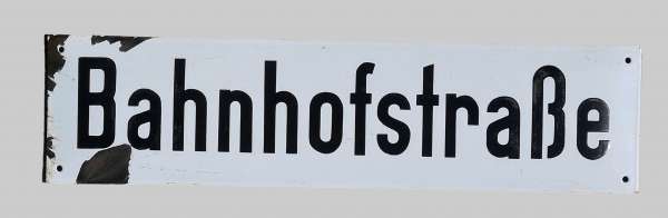 Emailleschild Bahnhofstraße