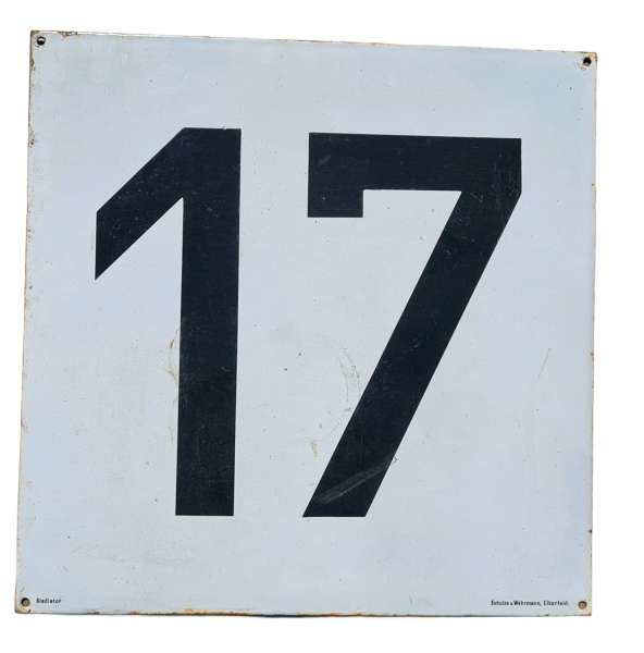 Emailleschild 17 vom Schrankenposten