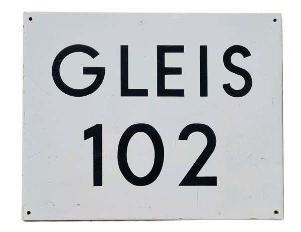 Gleistafel Gleis 102 Emaille