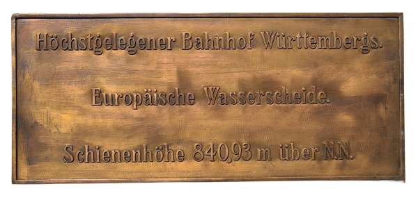 Gusschild Höchstgelegener Bahnhof Württembergs