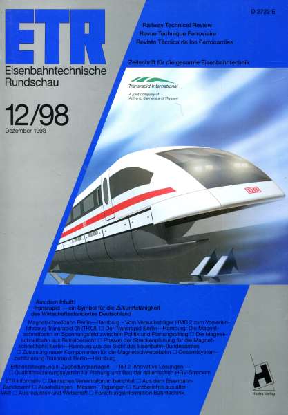 Eisenbahntechnische Rundschau Heft 12 / 1998