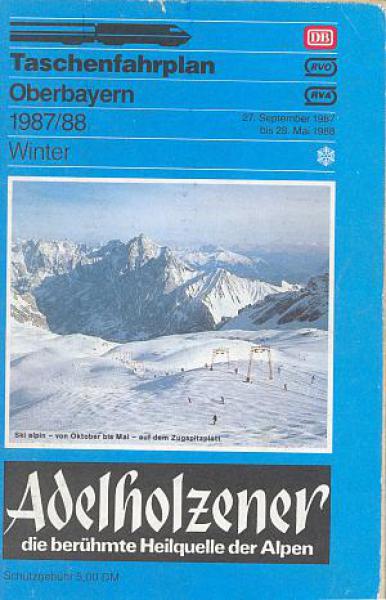 Taschenfahrplan Oberbayern 1987 / 1988