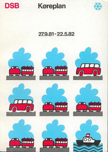 DSB Kursbuch Dänemark 1981 / 1982