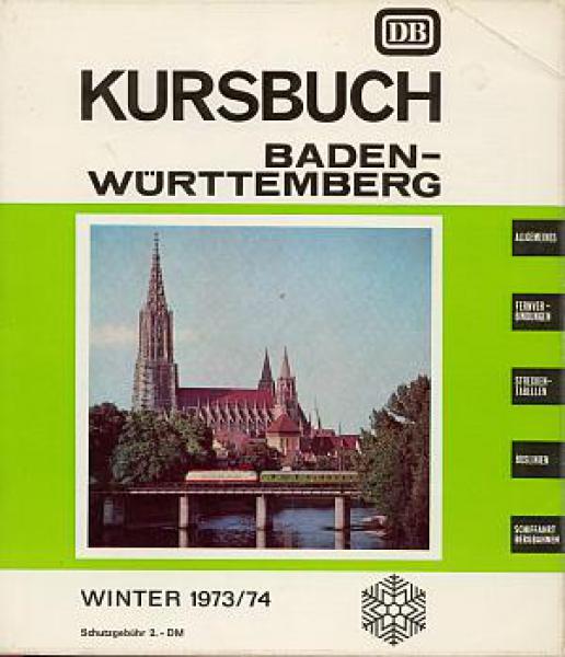 Kursbuch Baden Württemberg  1973 / 1974