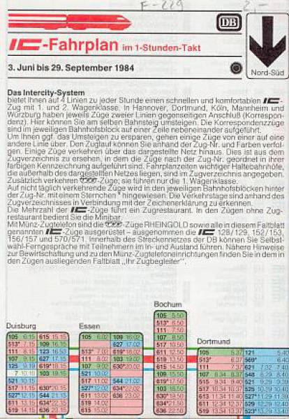 IC Fahrplan 1984