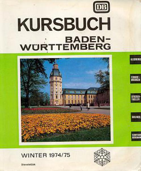 Kursbuch Baden Württemberg 1974 / 1975 DB
