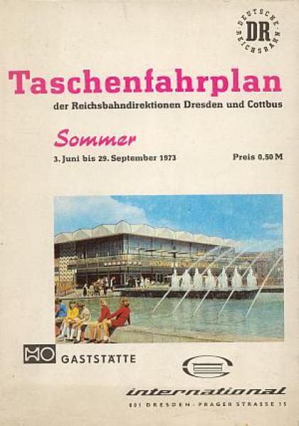Taschenfahrplan RBD Dresden und Cottbus 1973