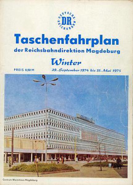 Taschenfahrplan RBD Magdeburg 1974 / 1975