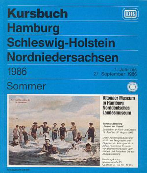 Kursbuch Hamburg Schleswig Holstein Nordniedersachsen 1986