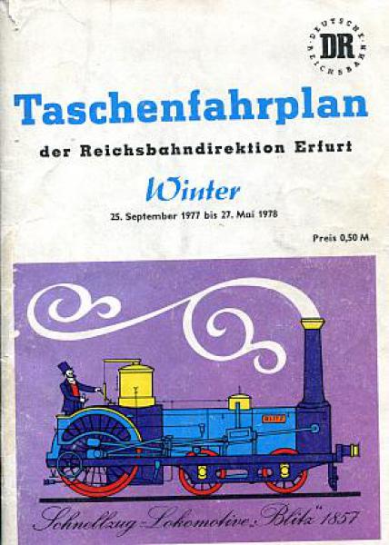 Taschenfahrplan RBD Erfurt 1977 / 1978