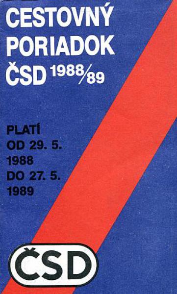 Kursbuch CSD Jizdni Rad Tschechien 1988 / 1989