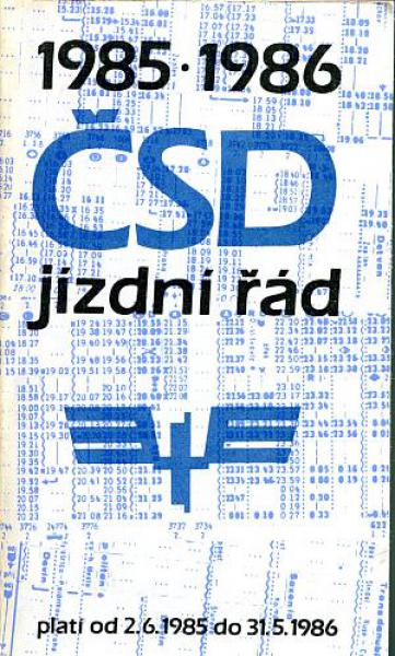 Kursbuch CSD 1985 / 1986 Jizdni Rad