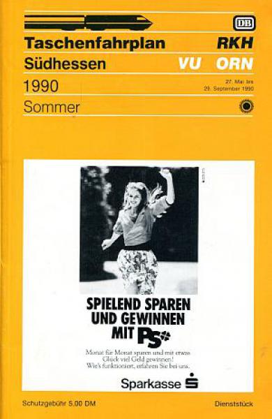 Taschenfahrplan Südhessen 1990