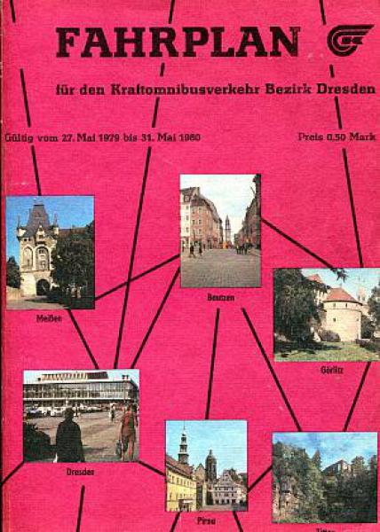Fahrplan Kraftomnibusverkehr Dresden 1979 / 1980
