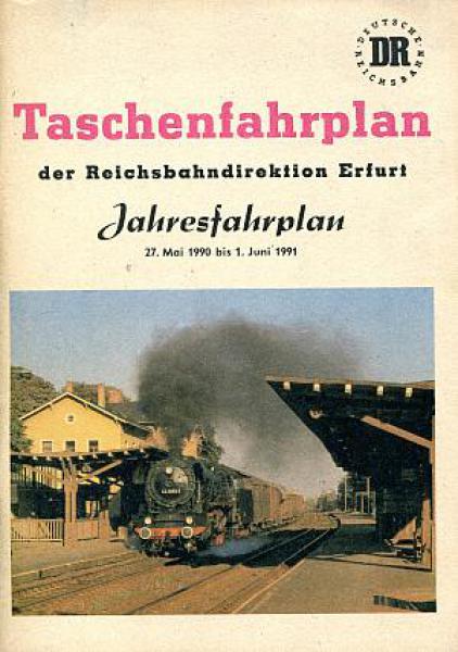 Taschenfahrplan RBD Erfurt 1990 / 1991