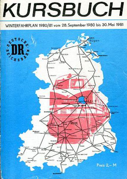 Kursbuch DR 1980 / 1981 (Umschlag mit größeren Gebrauchsspuren)