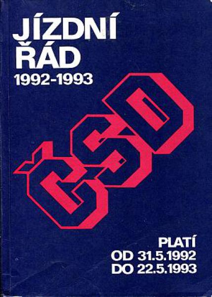Kursbuch CSD 1992 / 1993 Jizdni Rad