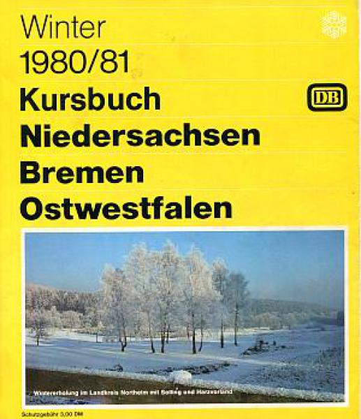 Kursbuch Niedersachsen Bremen Ostwestfalen 1980 / 1981
