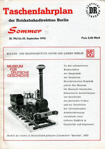 Taschenfahrplan RBD Berlin 1976