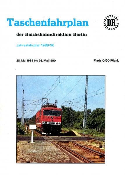 Taschenfahrplan RBD Berlin 1989 / 1990