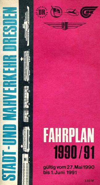 Fahrplan Dresden 1990 / 1991