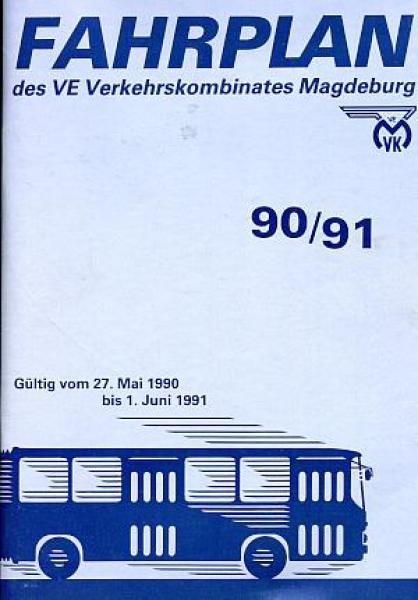 Fahrplan Verkehrskombinat Magdeburg 1990 / 1991