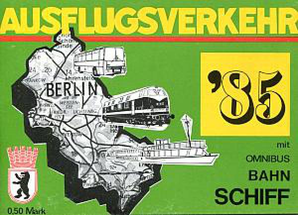 BVB Berlin Fahrplan Ausflugsverkehr 1985