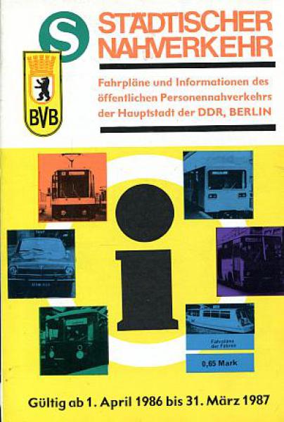 Städtischer Nahverkehr BVB Berlin 1986 / 1987