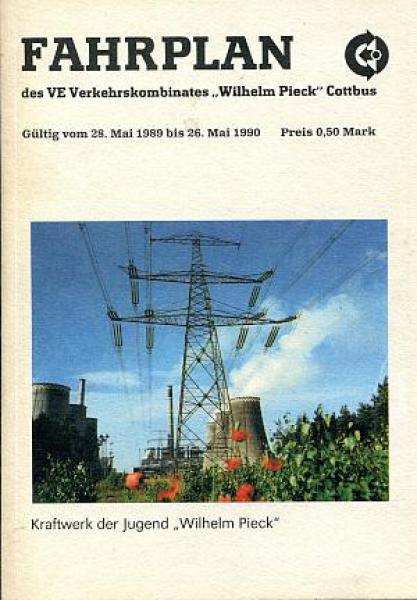 Fahrplan Verkehrskombinat Cottbus 1989 / 1990