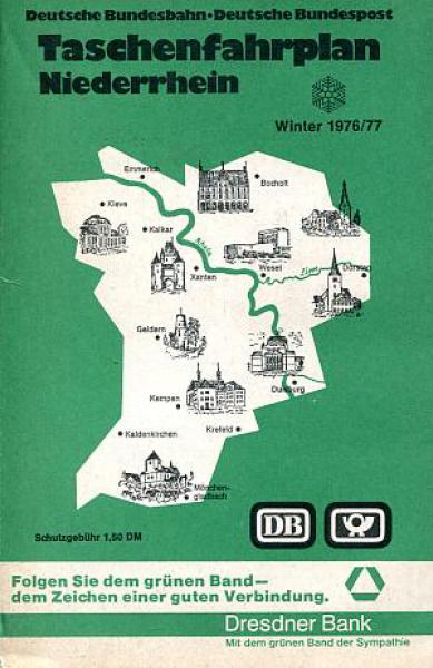 Taschenfahrplan Niederrhein 1976 / 1977