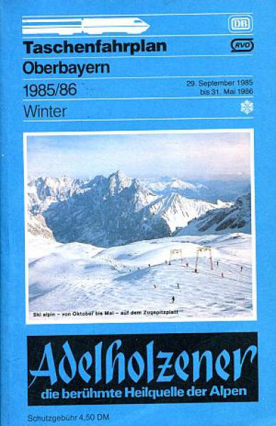 Taschenfahrplan Oberbayern 1985 / 1986