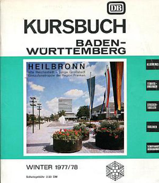 Kursbuch Baden Württemberg 1977 / 1978