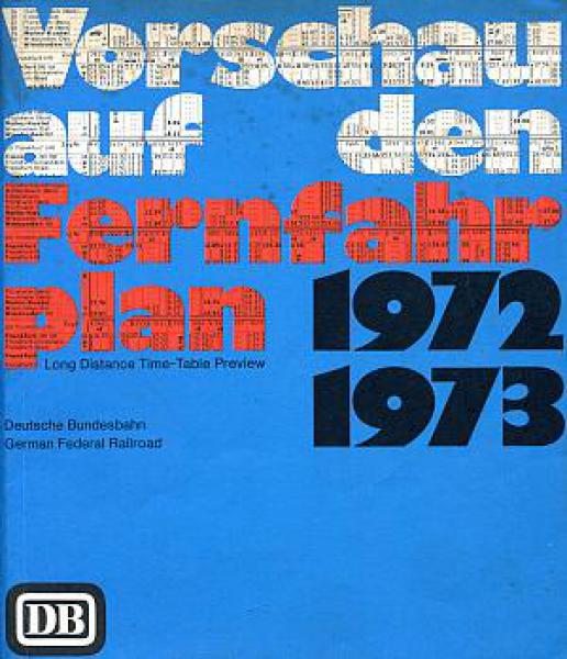 Vorschau auf den Fernfahrplan 1972 / 1973