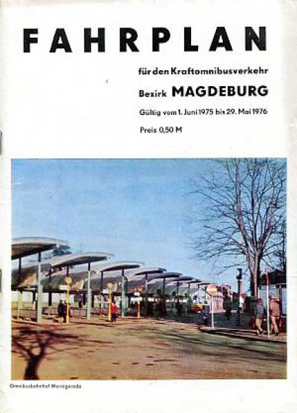 Fahrplan Kraftomnibusverkehr Magdeburg 1975 / 1976