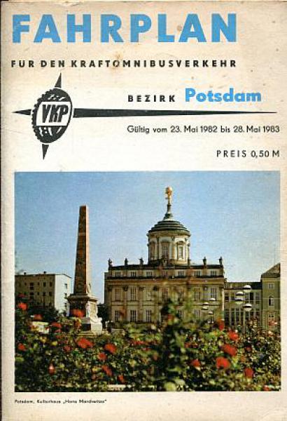 Fahrplan Kraftomnibusverkehr Potsdam 1982 / 1983