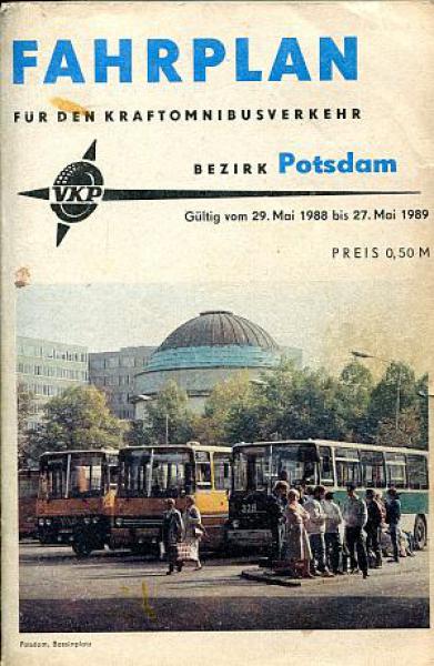 Fahrplan Kraftomnibusverkehr Potsdam 1988 / 1989